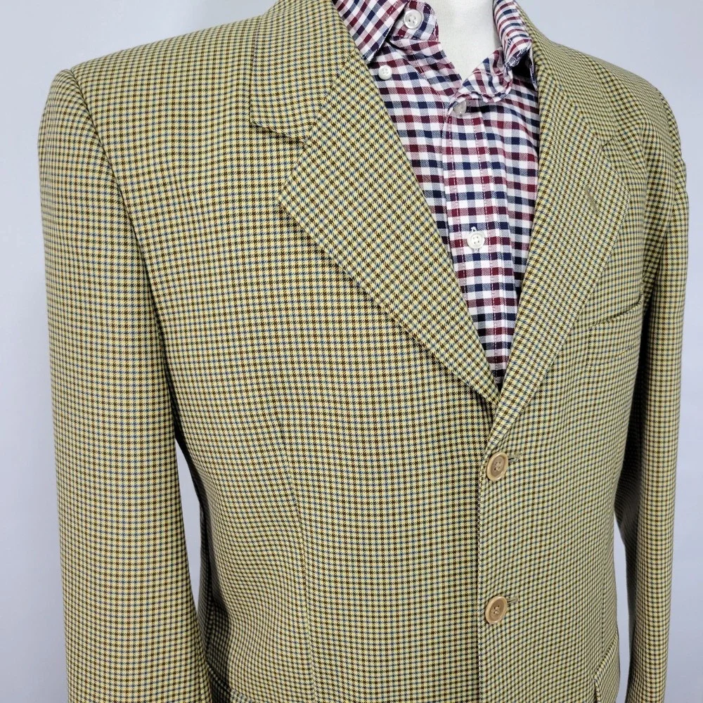 Charles‎ Dastier Mens Sport Coat Blazer Three Button Wool Polyester Beige 42R